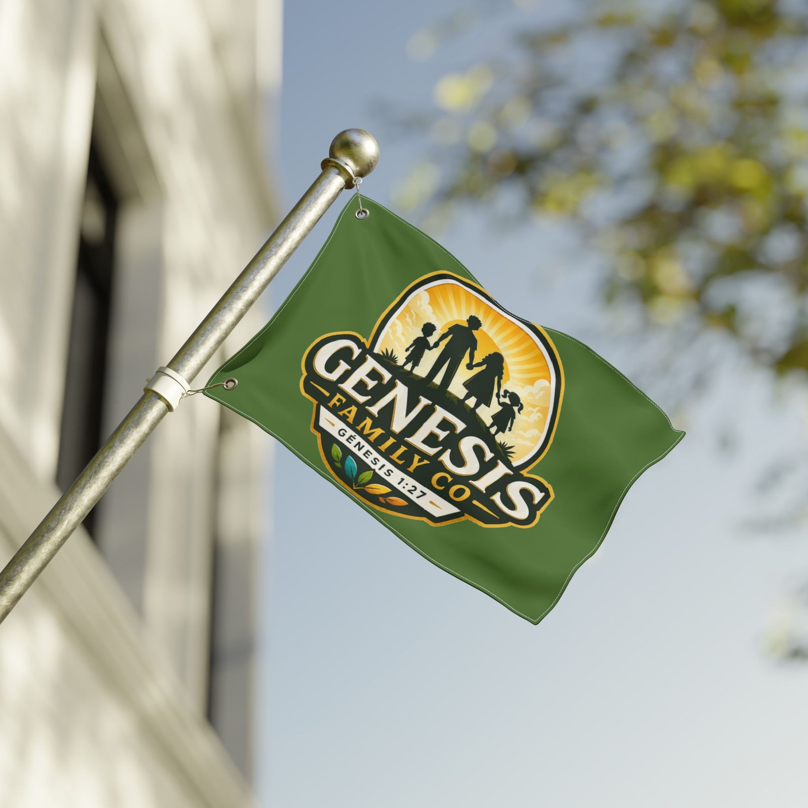 Genesis Family Co Flag — Double-Sided Family Crest Banner (Genesis 1:27) - Image 4