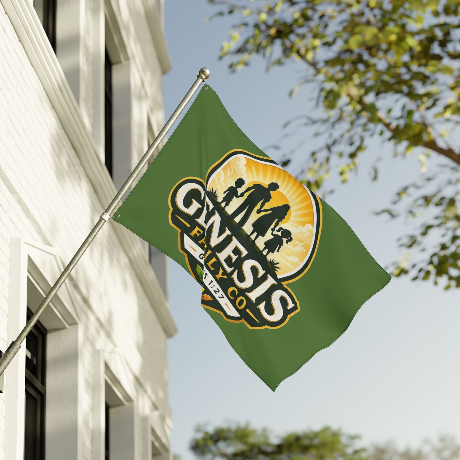 Genesis Family Co Flag — Double-Sided Family Crest Banner (Genesis 1:27) - Image 8
