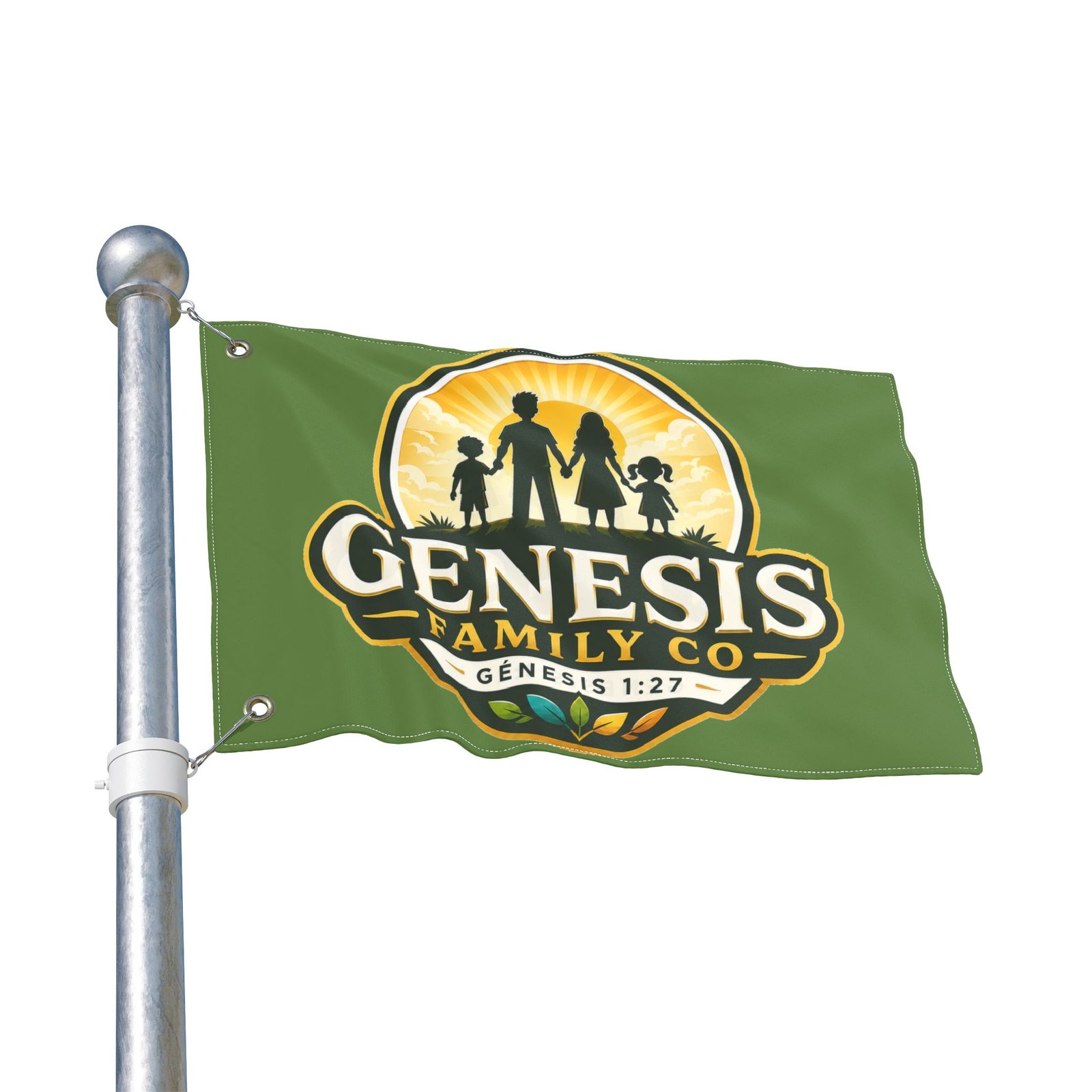Genesis Family Co Flag — Double-Sided Family Crest Banner (Genesis 1:27) - Image 3